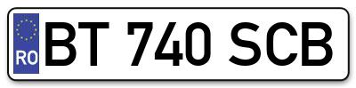 Placuta inmatriculare numar auto  BT-740-SCB, BT 740 SCB, BT740SCB