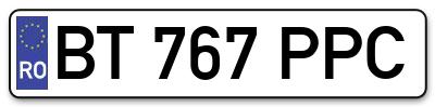 Placuta inmatriculare numar auto  BT-767-PPC, BT 767 PPC, BT767PPC