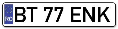 Placuta inmatriculare numar auto  BT-77-ENK, BT 77 ENK, BT77ENK