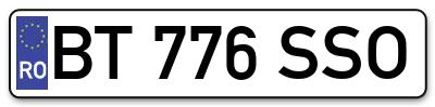 Placuta inmatriculare numar auto  BT-776-SSO, BT 776 SSO, BT776SSO