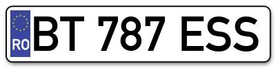 Placuta inmatriculare numar auto  BT-787-ESS, BT 787 ESS, BT787ESS