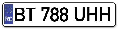 Placuta inmatriculare numar auto  BT-788-UHH, BT 788 UHH, BT788UHH