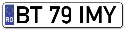 Placuta inmatriculare numar auto  BT-79-IMY, BT 79 IMY, BT79IMY
