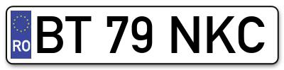 Placuta inmatriculare numar auto  BT-79-NKC, BT 79 NKC, BT79NKC