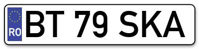 Placuta inmatriculare numar auto  BT-79-SKA, BT 79 SKA, BT79SKA