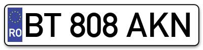 Placuta inmatriculare numar auto  BT-808-AKN, BT 808 AKN, BT808AKN