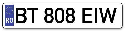 Placuta inmatriculare numar auto  BT-808-EIW, BT 808 EIW, BT808EIW