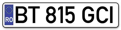 Placuta inmatriculare numar auto  BT-815-GCI, BT 815 GCI, BT815GCI