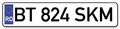 Placuta inmatriculare numar auto  BT-824-SKM, BT 824 SKM, BT824SKM