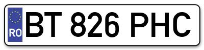 Placuta inmatriculare numar auto  BT-826-PHC, BT 826 PHC, BT826PHC