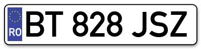 Placuta inmatriculare numar auto  BT-828-JSZ, BT 828 JSZ, BT828JSZ