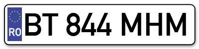 Placuta inmatriculare numar auto  BT-844-MHM, BT 844 MHM, BT844MHM