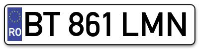 Placuta inmatriculare numar auto  BT-861-LMN, BT 861 LMN, BT861LMN