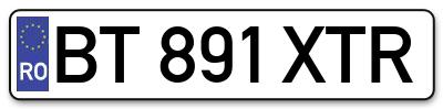 Placuta inmatriculare numar auto  BT-891-XTR, BT 891 XTR, BT891XTR