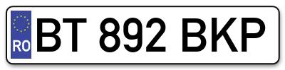 Placuta inmatriculare numar auto  BT-892-BKP, BT 892 BKP, BT892BKP