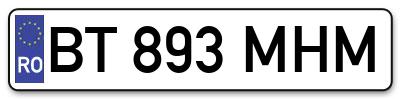Placuta inmatriculare numar auto  BT-893-MHM, BT 893 MHM, BT893MHM