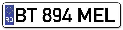 Placuta inmatriculare numar auto  BT-894-MEL, BT 894 MEL, BT894MEL