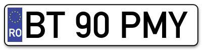 Placuta inmatriculare numar auto  BT-90-PMY, BT 90 PMY, BT90PMY
