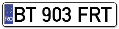 Placuta inmatriculare numar auto  BT-903-FRT, BT 903 FRT, BT903FRT
