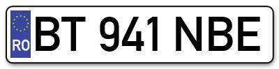 Placuta inmatriculare numar auto  BT-941-NBE, BT 941 NBE, BT941NBE