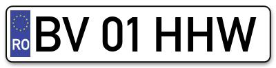 Placuta inmatriculare numar auto  BV-01-HHW, BV 01 HHW, BV01HHW