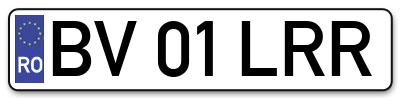 Placuta inmatriculare numar auto  BV-01-LRR, BV 01 LRR, BV01LRR