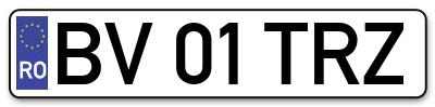 Placuta inmatriculare numar auto  BV-01-TRZ, BV 01 TRZ, BV01TRZ