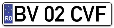 Placuta inmatriculare numar auto  BV-02-CVF, BV 02 CVF, BV02CVF