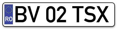 Placuta inmatriculare numar auto  BV-02-TSX, BV 02 TSX, BV02TSX