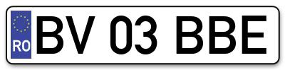 Placuta inmatriculare numar auto  BV-03-BBE, BV 03 BBE, BV03BBE