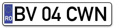 Placuta inmatriculare numar auto  BV-04-CWN, BV 04 CWN, BV04CWN