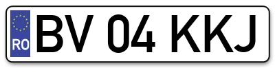 Placuta inmatriculare numar auto  BV-04-KKJ, BV 04 KKJ, BV04KKJ