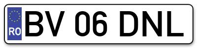 Placuta inmatriculare numar auto  BV-06-DNL, BV 06 DNL, BV06DNL