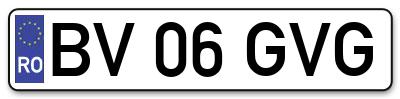 Placuta inmatriculare numar auto  BV-06-GVG, BV 06 GVG, BV06GVG