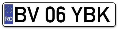 Placuta inmatriculare numar auto  BV-06-YBK, BV 06 YBK, BV06YBK