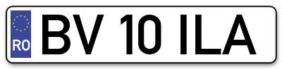Placuta inmatriculare numar auto  BV-10-ILA, BV 10 ILA, BV10ILA