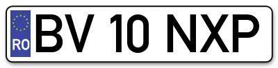Placuta inmatriculare numar auto  BV-10-NXP, BV 10 NXP, BV10NXP