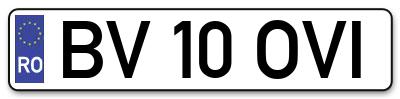 Placuta inmatriculare numar auto  BV-10-OVI, BV 10 OVI, BV10OVI