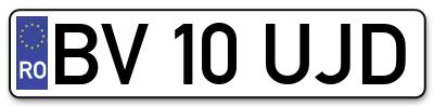 Placuta inmatriculare numar auto  BV-10-UJD, BV 10 UJD, BV10UJD