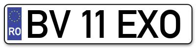 Placuta inmatriculare numar auto  BV-11-EXO, BV 11 EXO, BV11EXO