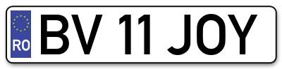 Placuta inmatriculare numar auto  BV-11-JOY, BV 11 JOY, BV11JOY