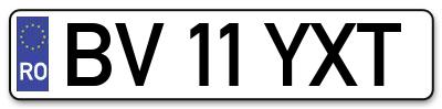 Placuta inmatriculare numar auto  BV-11-YXT, BV 11 YXT, BV11YXT