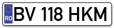Placuta inmatriculare numar auto  BV-118-HKM, BV 118 HKM, BV118HKM