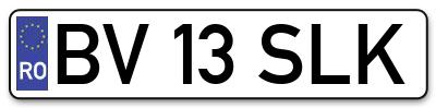 Placuta inmatriculare numar auto  BV-13-SLK, BV 13 SLK, BV13SLK