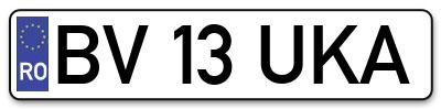 Placuta inmatriculare numar auto  BV-13-UKA, BV 13 UKA, BV13UKA