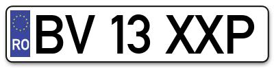 Placuta inmatriculare numar auto  BV-13-XXP, BV 13 XXP, BV13XXP