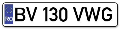 Placuta inmatriculare numar auto  BV-130-VWG, BV 130 VWG, BV130VWG