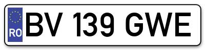 Placuta inmatriculare numar auto  BV-139-GWE, BV 139 GWE, BV139GWE