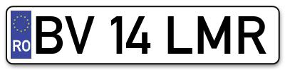 Placuta inmatriculare numar auto  BV-14-LMR, BV 14 LMR, BV14LMR