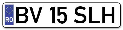 Placuta inmatriculare numar auto  BV-15-SLH, BV 15 SLH, BV15SLH